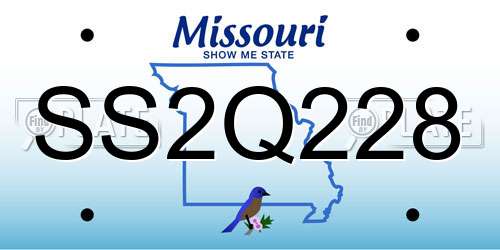 SS2Q228 Missouri License Plate