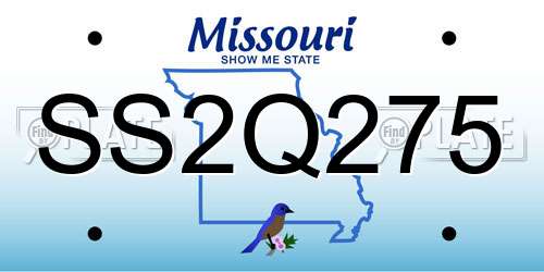 SS2Q275 Missouri License Plate