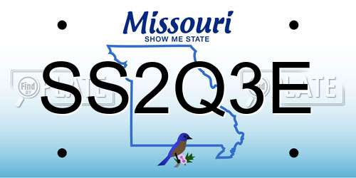 SS2Q3E Missouri License Plate