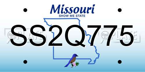 SS2Q775 Missouri License Plate