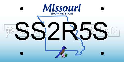 SS2R5S Missouri License Plate