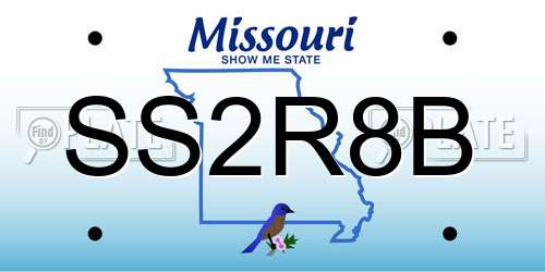 SS2R8B Missouri License Plate