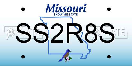 SS2R8S Missouri License Plate