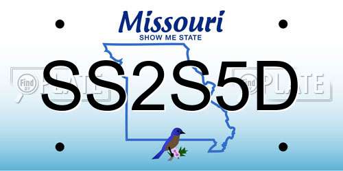 SS2S5D Missouri License Plate