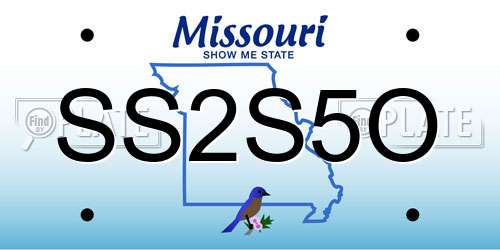SS2S5O Missouri License Plate