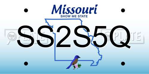 SS2S5Q Missouri License Plate