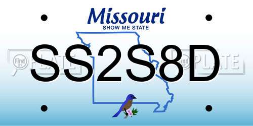SS2S8D Missouri License Plate
