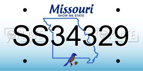SS34329 Missouri License Plate