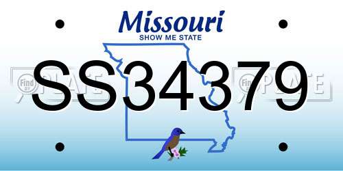SS34379 Missouri License Plate