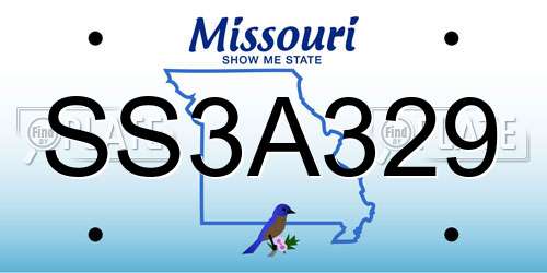 SS3A329 Missouri License Plate