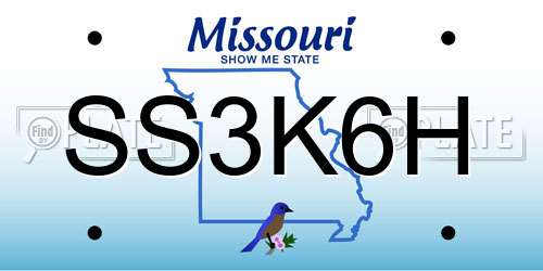 SS3K6H Missouri License Plate