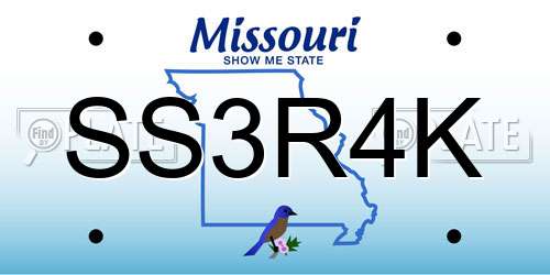 SS3R4K Missouri License Plate