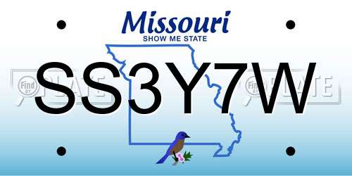 SS3Y7W Missouri License Plate
