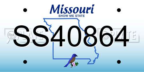 SS40864 Missouri License Plate