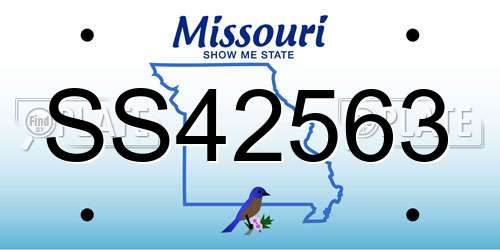 SS42563 Missouri License Plate