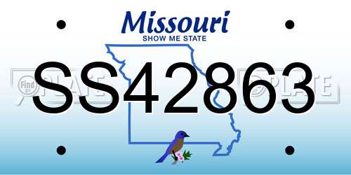 SS42863 Missouri License Plate