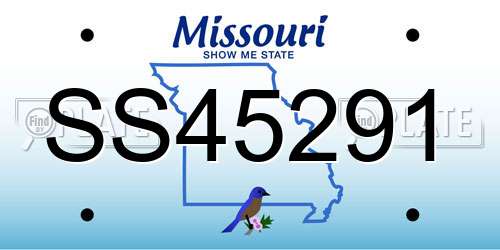 SS45291 Missouri License Plate