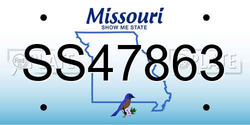 SS47863 Missouri License Plate