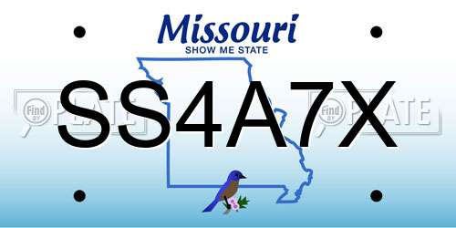 SS4A7X Missouri License Plate