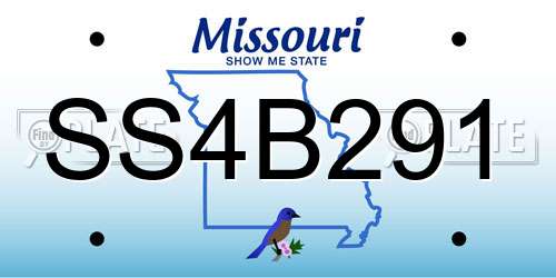 SS4B291 Missouri License Plate