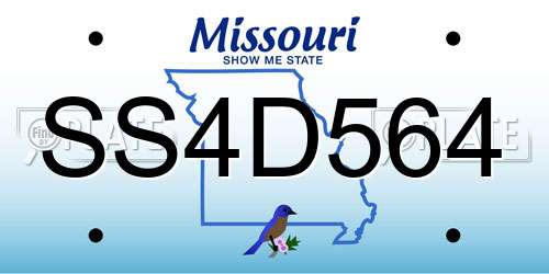 SS4D564 Missouri License Plate