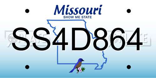 SS4D864 Missouri License Plate