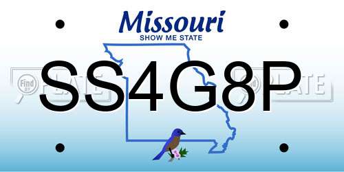 SS4G8P Missouri License Plate