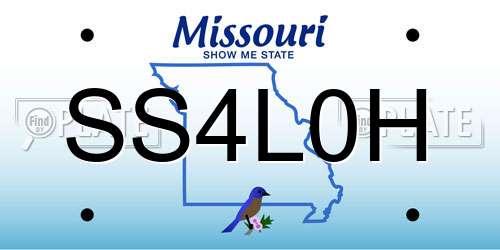 SS4L0H Missouri License Plate