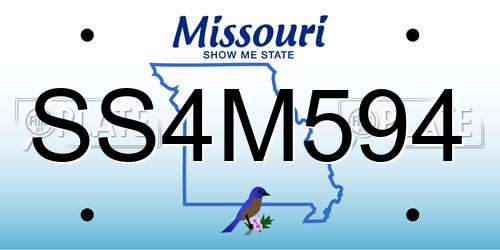SS4M594 Missouri License Plate