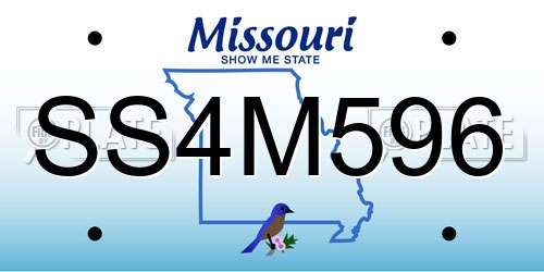 SS4M596 Missouri License Plate