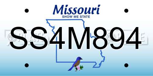 SS4M894 Missouri License Plate
