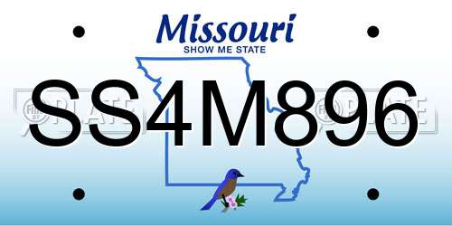 SS4M896 Missouri License Plate