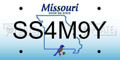 SS4M9Y Missouri License Plate