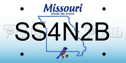 SS4N2B Missouri License Plate