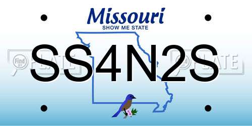 SS4N2S Missouri License Plate