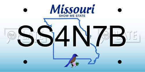 SS4N7B Missouri License Plate