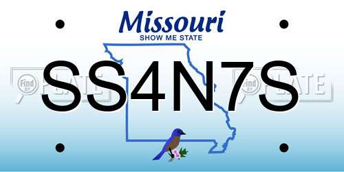SS4N7S Missouri License Plate