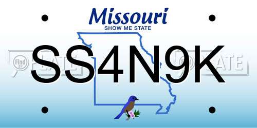SS4N9K Missouri License Plate