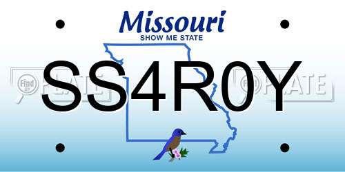 SS4R0Y Missouri License Plate