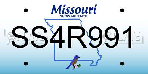 SS4R991 Missouri License Plate