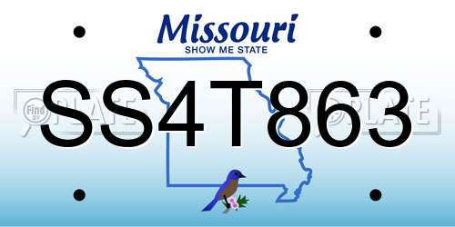 SS4T863 Missouri License Plate