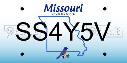 SS4Y5V Missouri License Plate