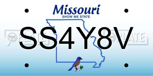 SS4Y8V Missouri License Plate