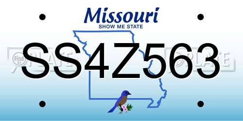 SS4Z563 Missouri License Plate