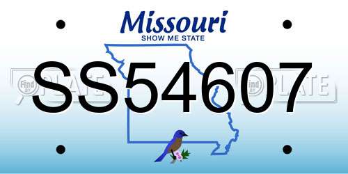 SS54607 Missouri License Plate