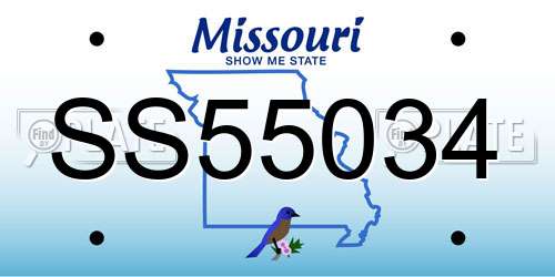 SS55034 Missouri License Plate