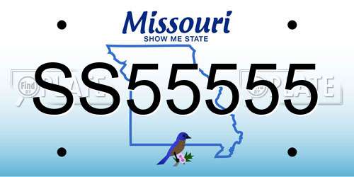 SS55555 Missouri License Plate