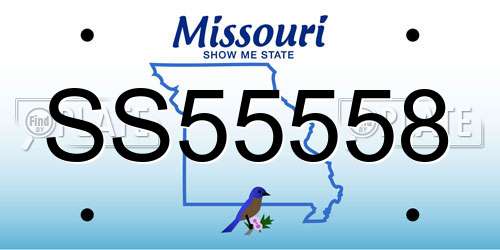 SS55558 Missouri License Plate