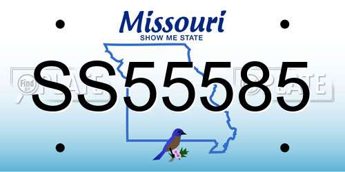 SS55585 Missouri License Plate