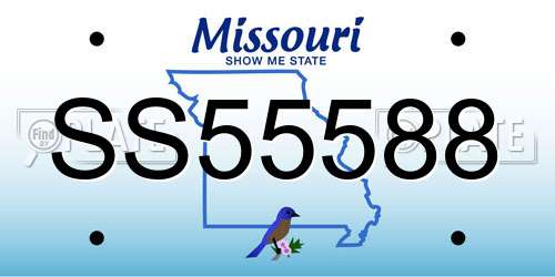 SS55588 Missouri License Plate